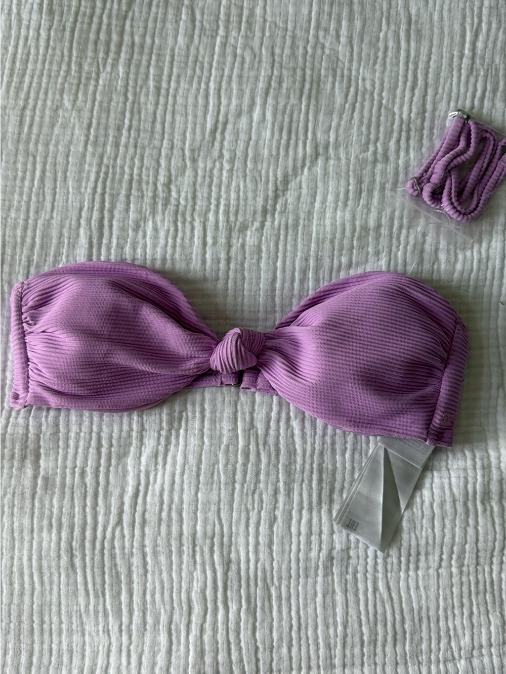 Billabong Lavender Ribbed Bandeau Bikini Top